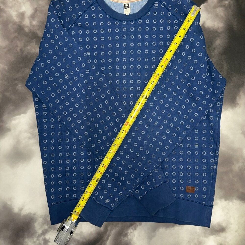 G-Star Raw Mens Navy Blue Geometric Dot Knit Crewneck Jumper Sweater Size XXL